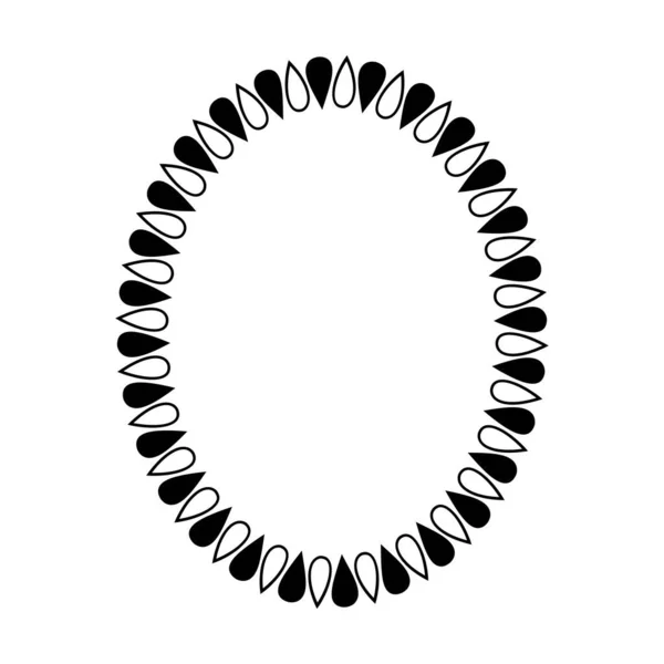 Oval Frame Border Design Shape Icon Ornamented Vintage Doodle Element — 스톡 벡터