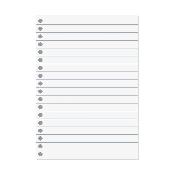 Papírový Blok Poznámkový List Bílá List Šablona Ilustrace Pro Školní — Stockový vektor