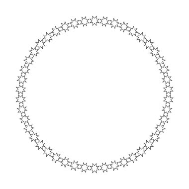 Vektör illüstrasyonunda tasarım için dekoratif klasik karalama ögesi için çember çerçeve yuvarlak sınır tasarım şekli simgesi