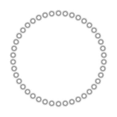 Vektör illüstrasyonunda tasarım için dekoratif klasik karalama ögesi için çember çerçeve yuvarlak sınır tasarım şekli simgesi