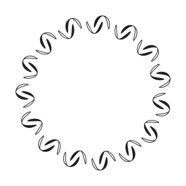 Vektör illüstrasyonunda tasarım için dekoratif klasik karalama ögesi için çember çerçeve yuvarlak sınır tasarım şekli simgesi