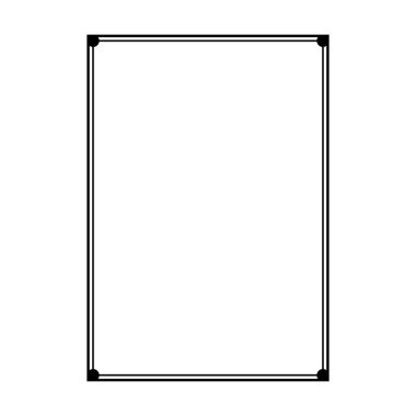 Vektör illüstrasyonunda tasarım için dekoratif klasik karalama ögesi için çerçeve kenar şekli simgesi