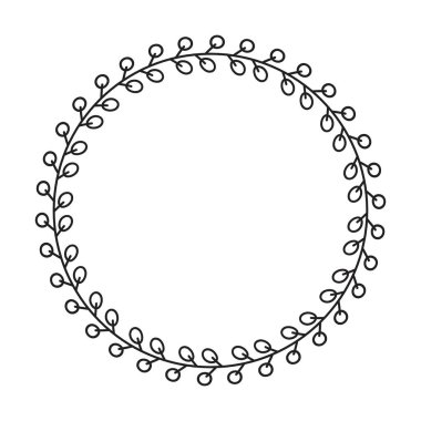 Vektör illüstrasyonunda süsleme için çiçek çemberi kenarlık çerçeve halkası