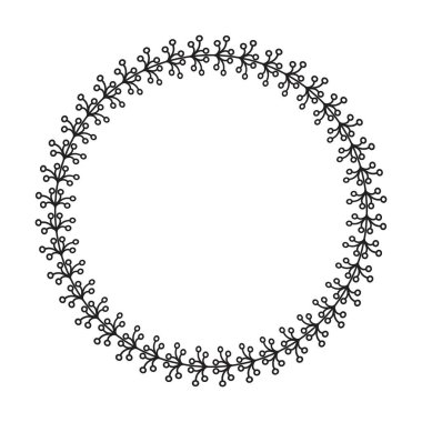 Vektör illüstrasyonunda süsleme için çiçek çemberi kenarlık çerçeve halkası