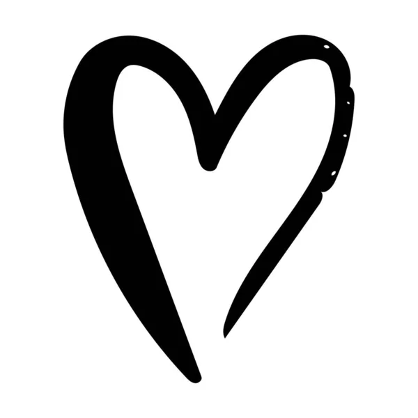Hand Dras Hjärta Symbol Kärlek Ikon För Romantisk Trendig Klotter — Stock vektor