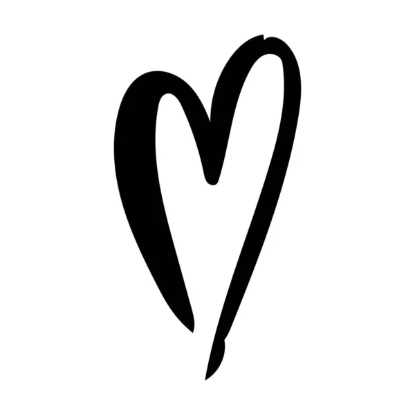 Símbolo Del Corazón Dibujado Mano Icono Amor Para Arte Doodle — Vector de stock