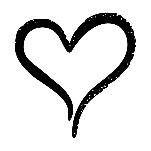 手描きハートシンボル グリフピクトグラムイラストの装飾要素のためのロマンチックなトレンディな落書き芸術のための愛のアイコン — ストックベクタ