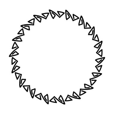 Vektör illüstrasyonunda süsleme için kenar çiçek çerçevesi halkası etrafında soyut çember