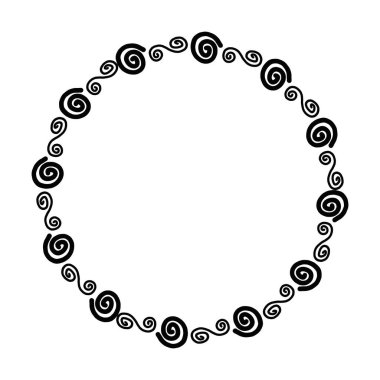 Vektör illüstrasyonunda süsleme için kenar çiçek çerçevesi halkası etrafında soyut çember