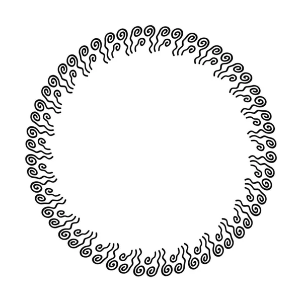 Abstrakt Cirkel Runda Gränsen Blomma Ram Ring För Dekoration Prydnad — Stock vektor