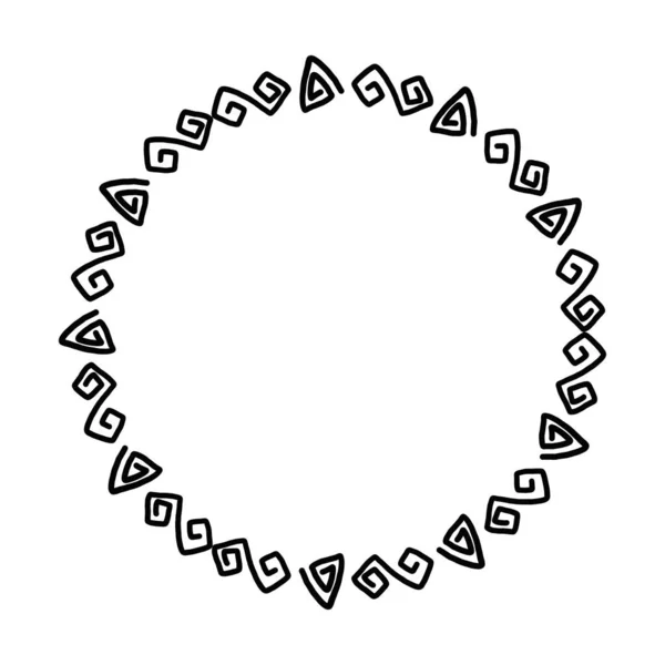 Абстрактный Круг Вокруг Границы Цветочного Кольца Украшения Орнамента Векторной Иллюстрации — стоковый вектор