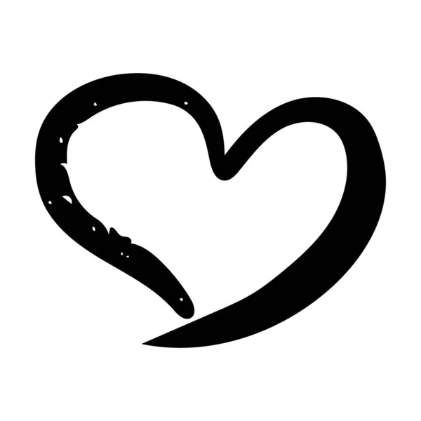 Ícone Amor Símbolo Coração Desenhado Mão Para Arte Doodle Moda — Vetor de Stock
