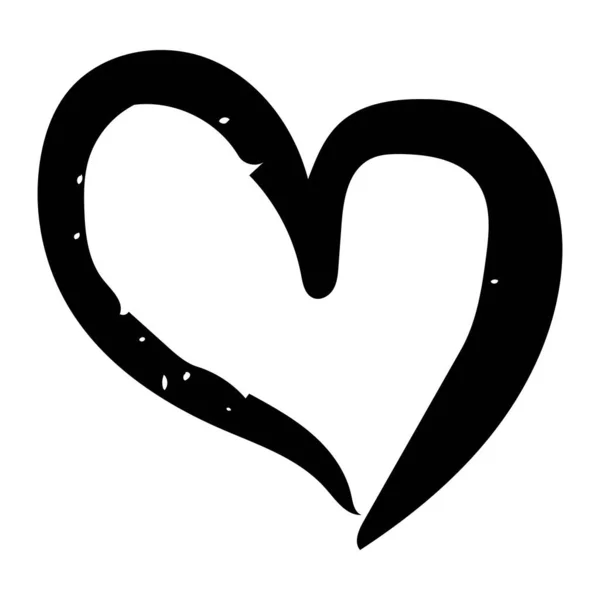 Simbolo Cuore Disegnato Mano Icona Amore Romantica Arte Doodle Alla — Vettoriale Stock