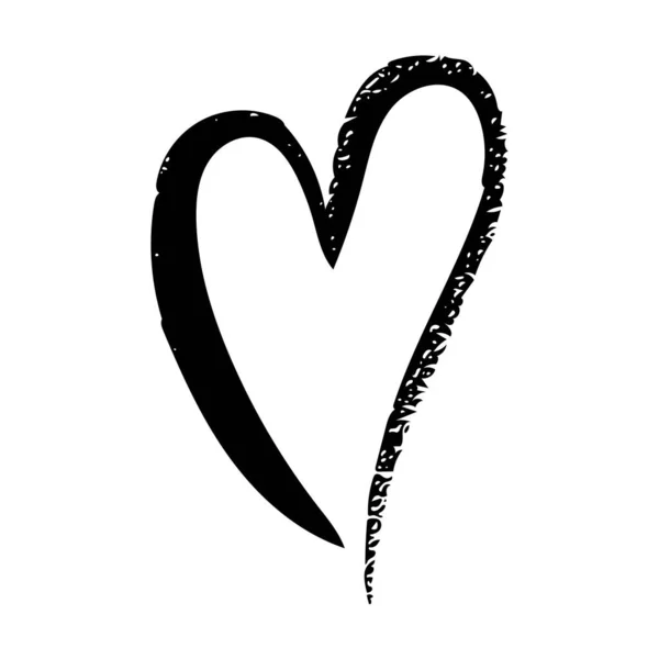 Ručně Kreslené Srdce Symbol Láska Ikona Pro Romantické Trendy Doodle — Stockový vektor