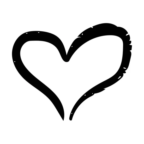 Hand Dras Hjärta Symbol Kärlek Ikon För Romantisk Trendig Klotter — Stock vektor