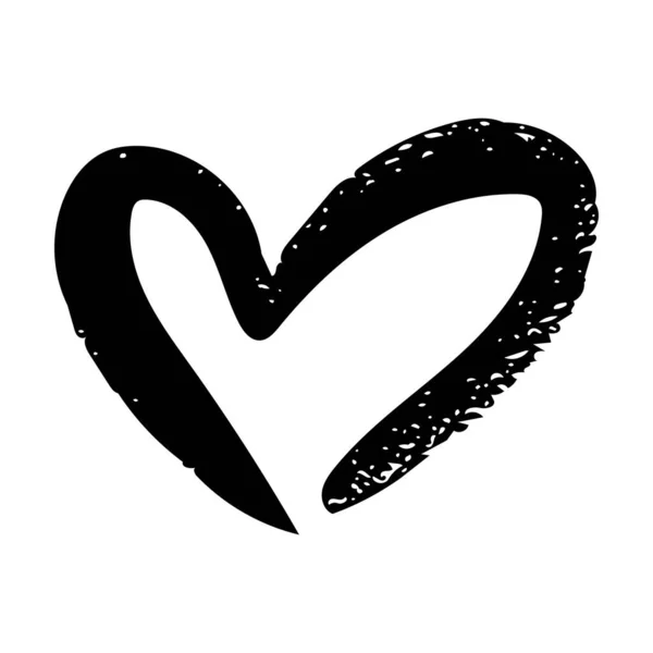 Symbole Coeur Dessiné Main Icône Amour Pour Art Gribouillis Romantique — Image vectorielle
