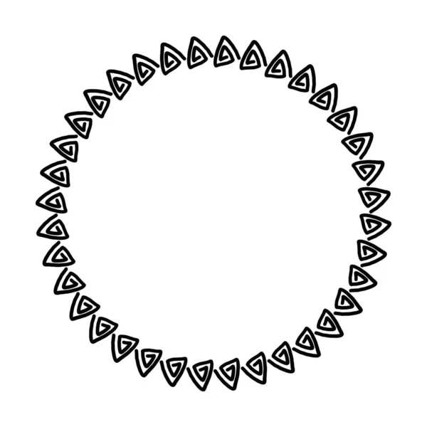 Cerchio Astratto Bordo Rotondo Anello Cornice Fiore Ornamento Decorazione Illustrazione — Vettoriale Stock