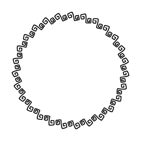 Αφηρημένος Κύκλος Γύρο Περίγραμμα Λουλούδι Δαχτυλίδι Πλαίσιο Για Διακόσμηση Στολίδι — Διανυσματικό Αρχείο