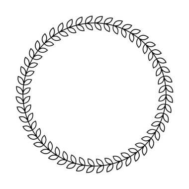 Çiçek dairesi sınır tasarımı vektör illüstrasyonunda süsleme için yuvarlak çiçek çerçevesi halkası