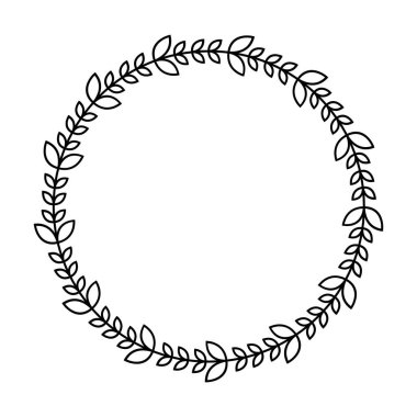 Çiçek dairesi sınır tasarımı vektör illüstrasyonunda süsleme için yuvarlak çiçek çerçevesi halkası