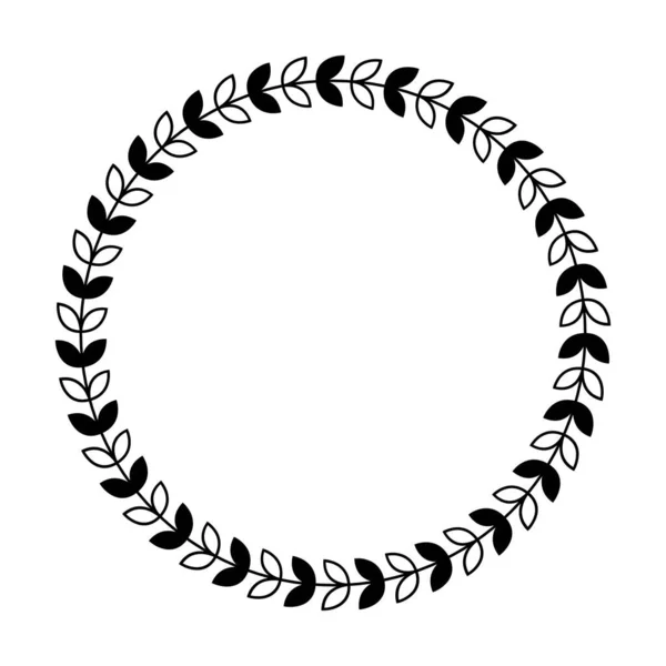 Floral Cercle Bordure Design Arrondi Bague Cadre Fleur Pour Décoration — Image vectorielle