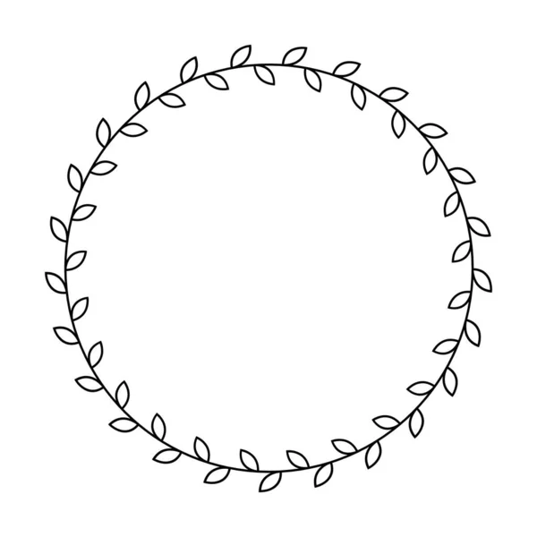Floral Kreis Rand Design Abgerundete Blume Rahmen Ring Für Dekoration — Stockvektor