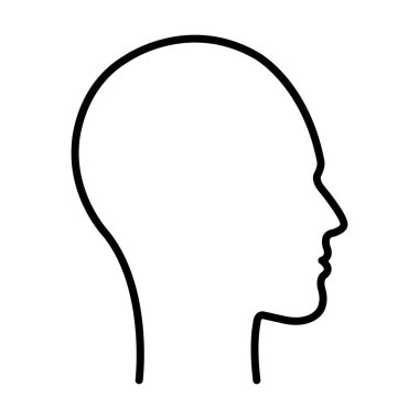 Erkek ya da insan kafa profili siluet vektör simgesinin kabartmalı resimdeki yüz hatları