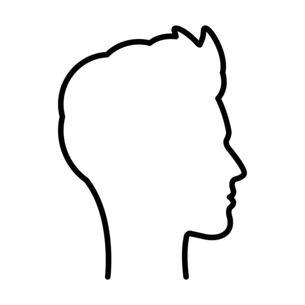 グリフピクトグラムイラストの男性または男性のヘッドプロファイルシルエットベクターアイコンのフェイスアウトライン — ストックベクタ