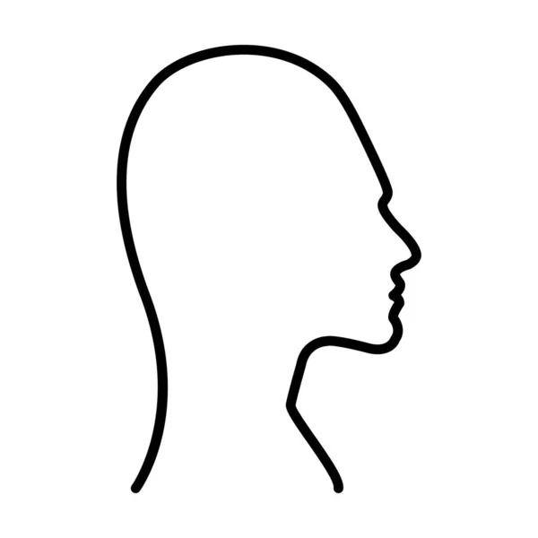 Face Outline Female Woman Human Head Profile Silhouette Vector Icon — Stock Vector
