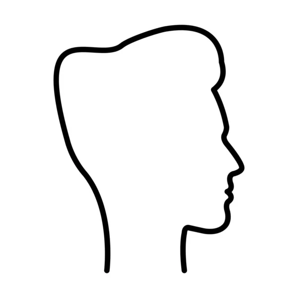 Face Outline Male Man Human Head Profile Silhouette Vector Icon — Stock Vector