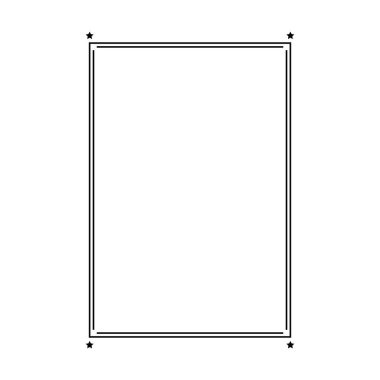 Vektör illüstrasyonunda tasarım için dekoratif klasik karalama ögesi için yıldız çerçevesi dikey özet şekil simgesi