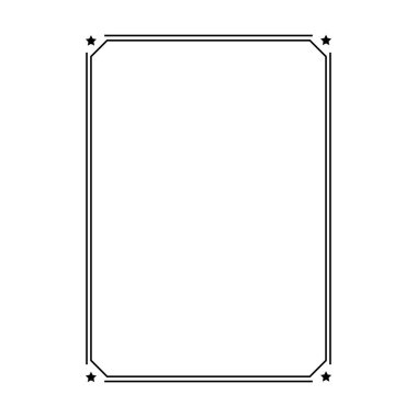 Vektör illüstrasyonunda tasarım için dekoratif klasik karalama ögesi için yıldız çerçevesi dikey özet şekil simgesi