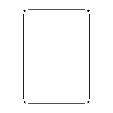 Vektör illüstrasyonunda tasarım için dekoratif klasik karalama ögesi için yıldız çerçevesi dikey özet şekil simgesi