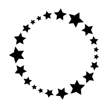 Vektör illüstrasyonunda tasarım için dekoratif klasik karalama ögesi için yıldız çerçevesi yatay çizgi şekil simgesi