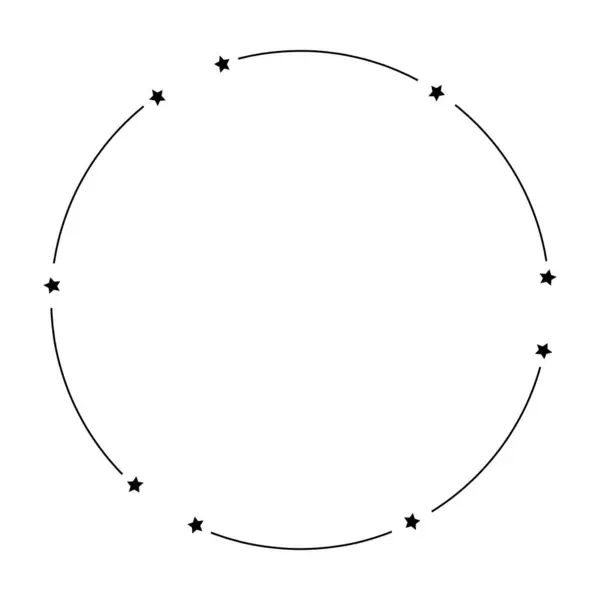 星のフレームの境界線 ベクターのイラストの設計のための装飾的なヴィンテージの落書きの要素のための線形アイコン — ストックベクタ