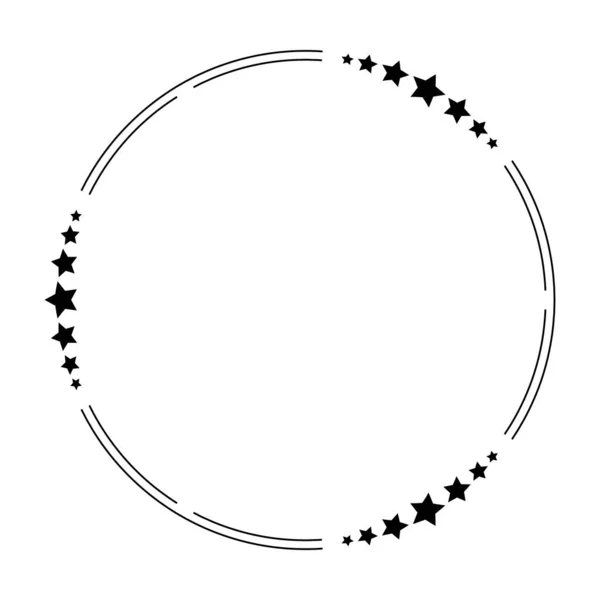Ícone Forma Linha Horizontal Borda Quadro Estrela Para Elemento Doodle —  Vetores de Stock