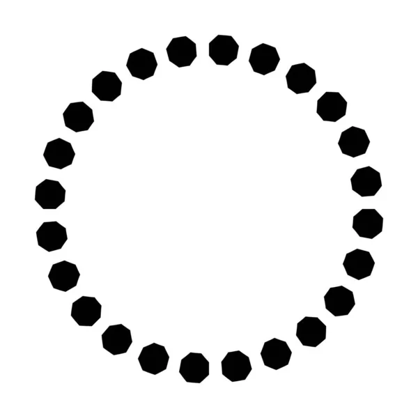 Marco Circular Borde Redondo Diseño Forma Icono Para Elemento Garabato — Vector de stock