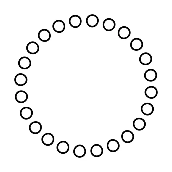 Marco Circular Borde Redondo Diseño Forma Icono Para Elemento Garabato — Vector de stock