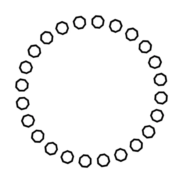 Cirkel Frame Rand Rond Ontwerp Vorm Icoon Voor Decoratieve Vintage — Stockvector
