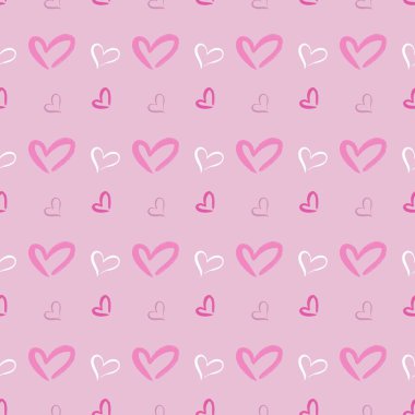 Kalp şekli vektörsüz desen karalama soyut arkaplan çizimi