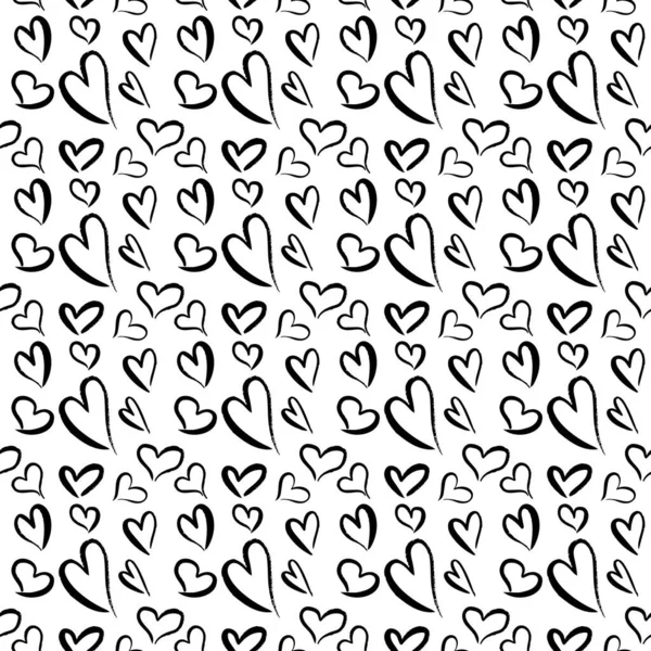 Hartvorm Vector Naadloos Patroon Doodle Abstracte Achtergrond Illustratie — Stockvector