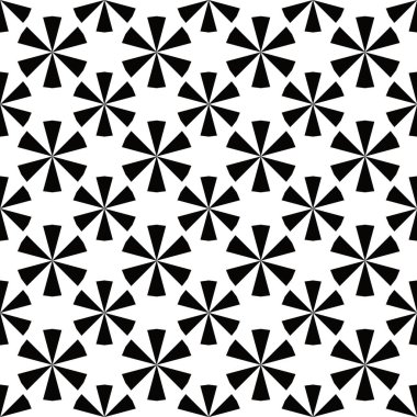 Siyah ve beyaz resimde soyut dokuların kusursuz desenli geometrik tasarımı