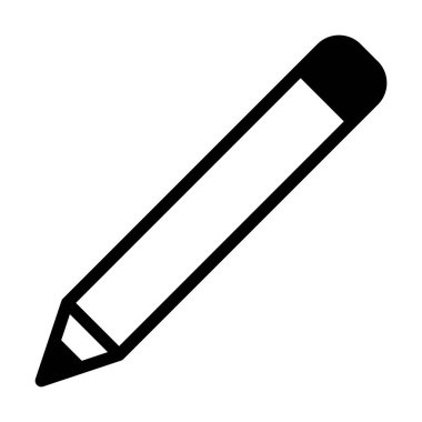 Eğitim için bir kabartma resim çiziminde kalem ikonu vektör karalama ögesi 