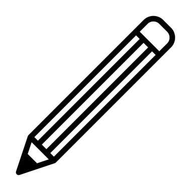 Eğitim için bir kabartma resim çiziminde kalem ikonu vektör karalama ögesi 