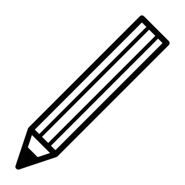 Ołówek Ikona Wektor Doodle Element Dla Edukacja Glif Piktogram Ilustracja — Wektor stockowy
