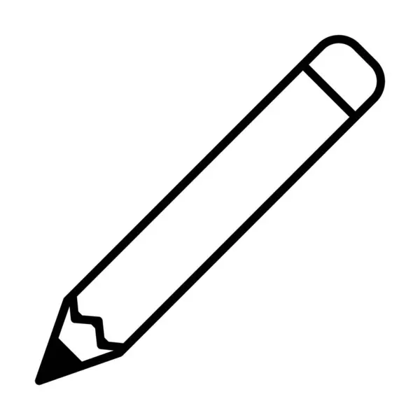 Ołówek Ikona Wektor Doodle Element Dla Edukacja Glif Piktogram Ilustracja — Wektor stockowy