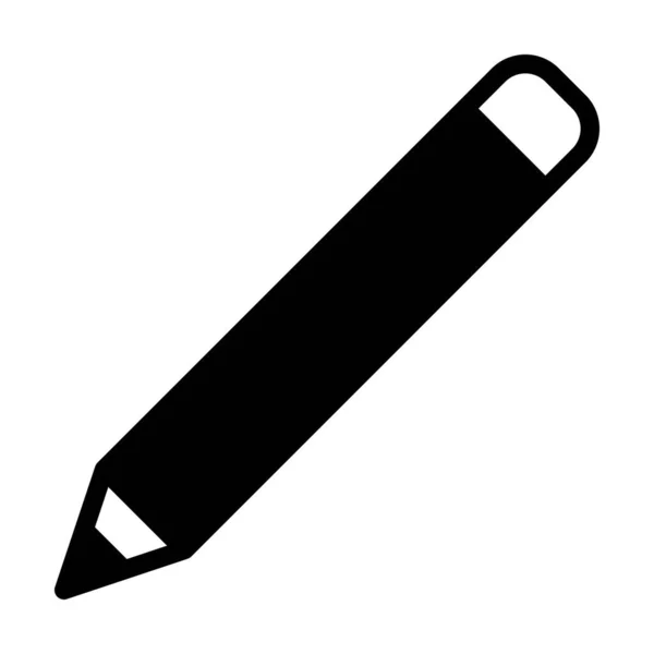 Олівець Значок Векторний Каракулі Елемент Навчання Ілюстрації Піктограми Гліфа — стоковий вектор