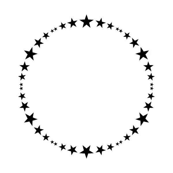 Sternrahmenkreis Rand Form Symbol Für Dekorative Banner Vintage Doodle Element — Stockvektor