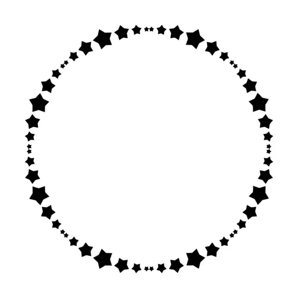 Значок Окружности Рамы Звезды Декоративных Винтажных Каракулей Оформления Векторной Иллюстрации — стоковый вектор
