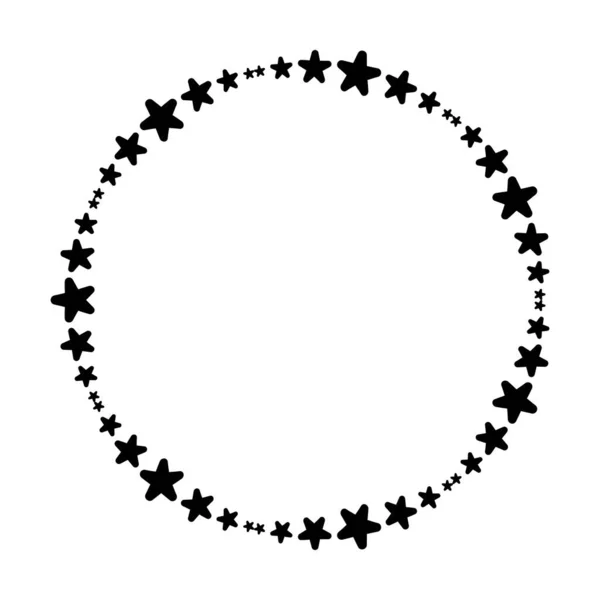 Εικονίδιο Περίγραμμα Κύκλου Αστεριών Περίγραμμα Για Διακοσμητικό Banner Vintage Doodle — Διανυσματικό Αρχείο